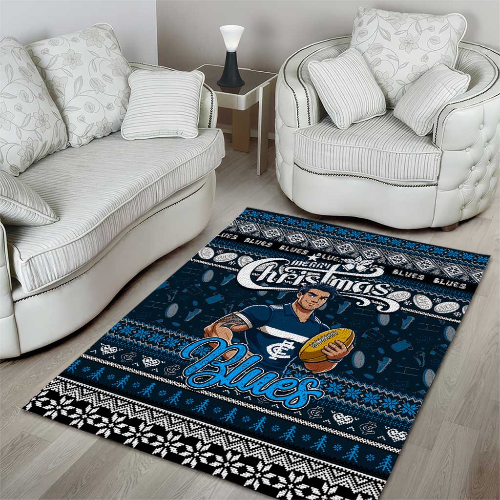 Blues Football Xmas Area Rug Australia AFL Mascot