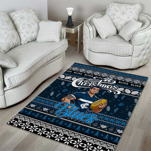 Blues Football Xmas Area Rug Australia AFL Mascot