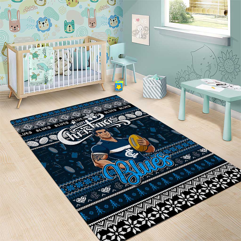 Blues Football Xmas Area Rug Australia AFL Mascot