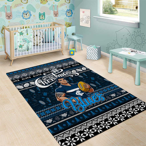 Blues Football Xmas Area Rug Australia AFL Mascot