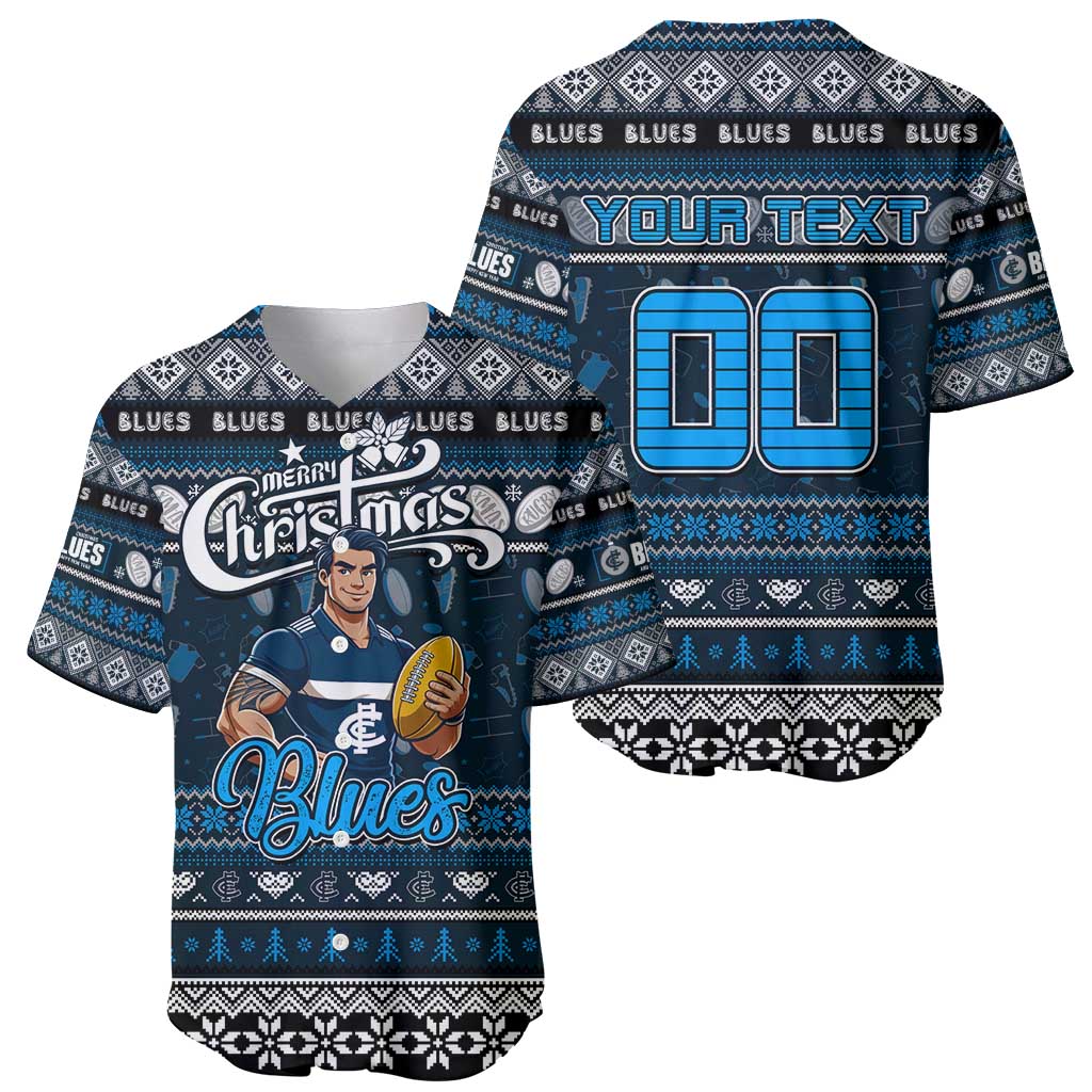 Personalized Blues Rugby Xmas Baseball Jersey Australia AFL Mascot