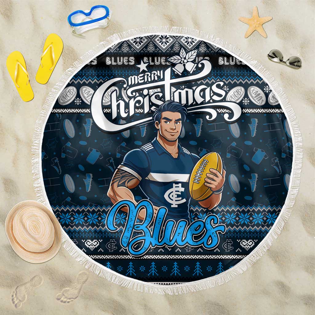 Blues Football Xmas Beach Blanket Australia AFL Mascot
