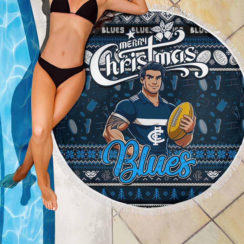Blues Football Xmas Beach Blanket Australia AFL Mascot