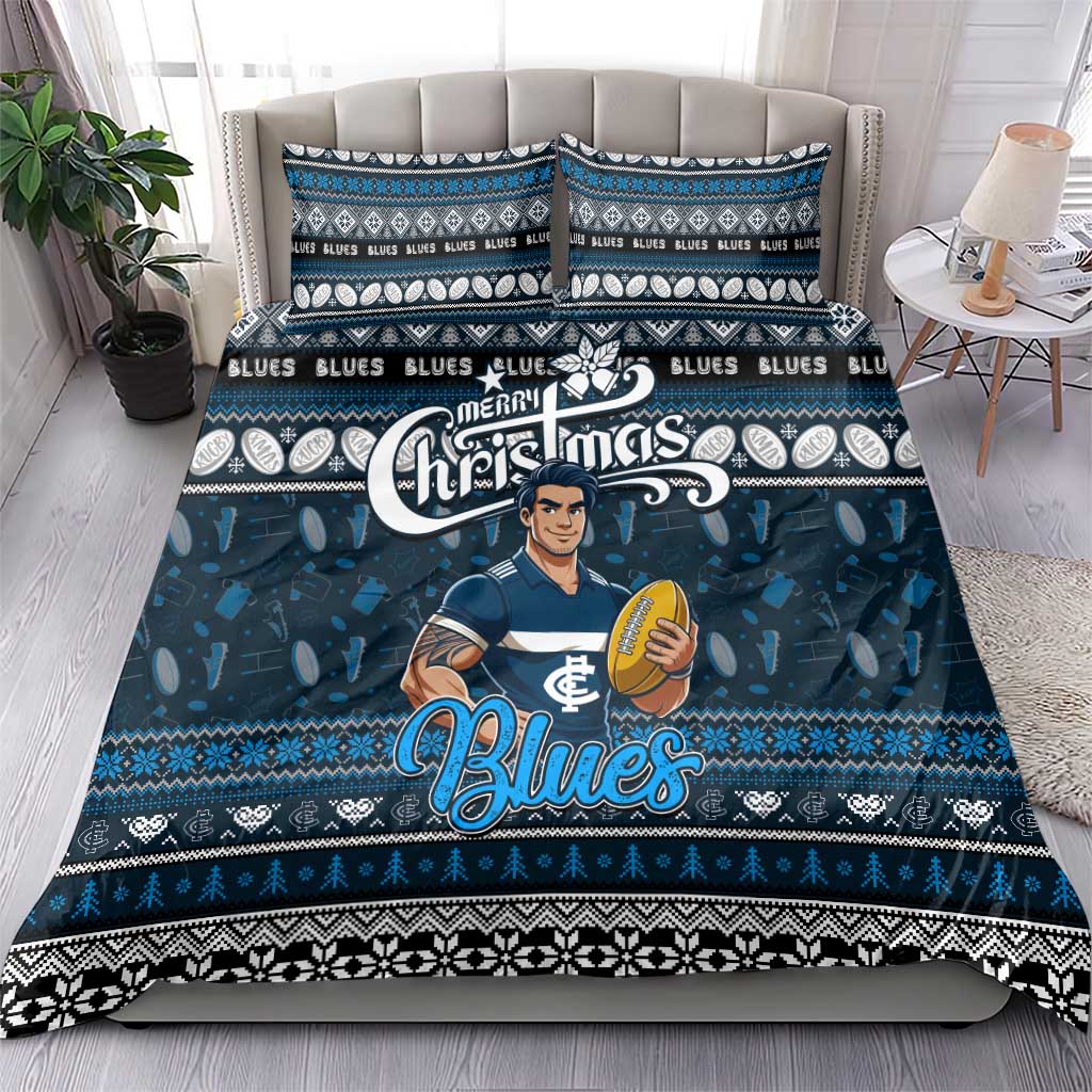 Blues Football Xmas Bedding Set Australia AFL Mascot