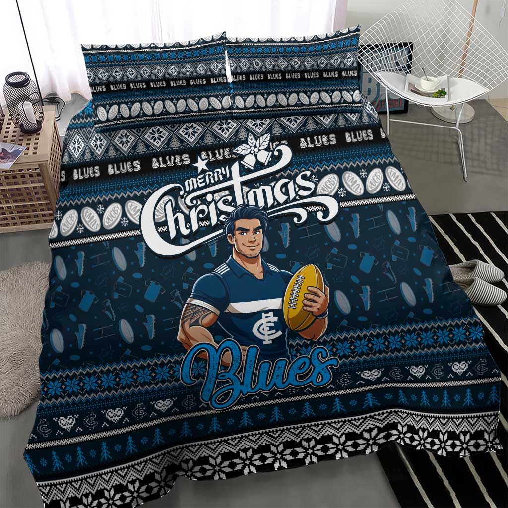 Blues Football Xmas Bedding Set Australia AFL Mascot