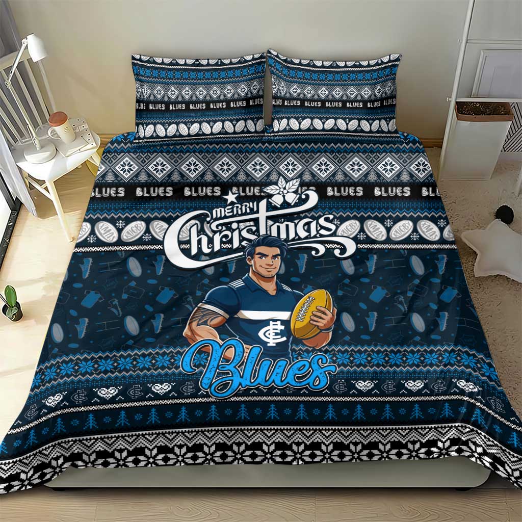 Blues Football Xmas Bedding Set Australia AFL Mascot