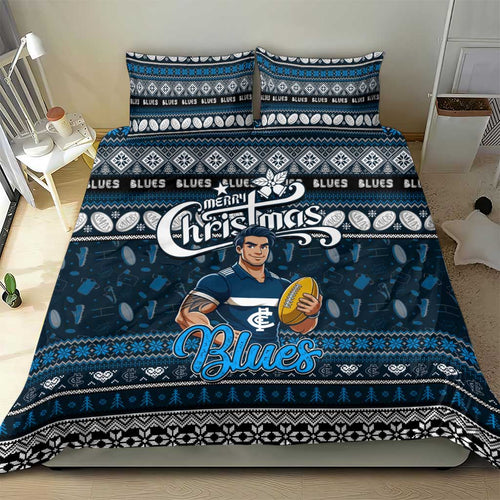 Blues Football Xmas Bedding Set Australia AFL Mascot