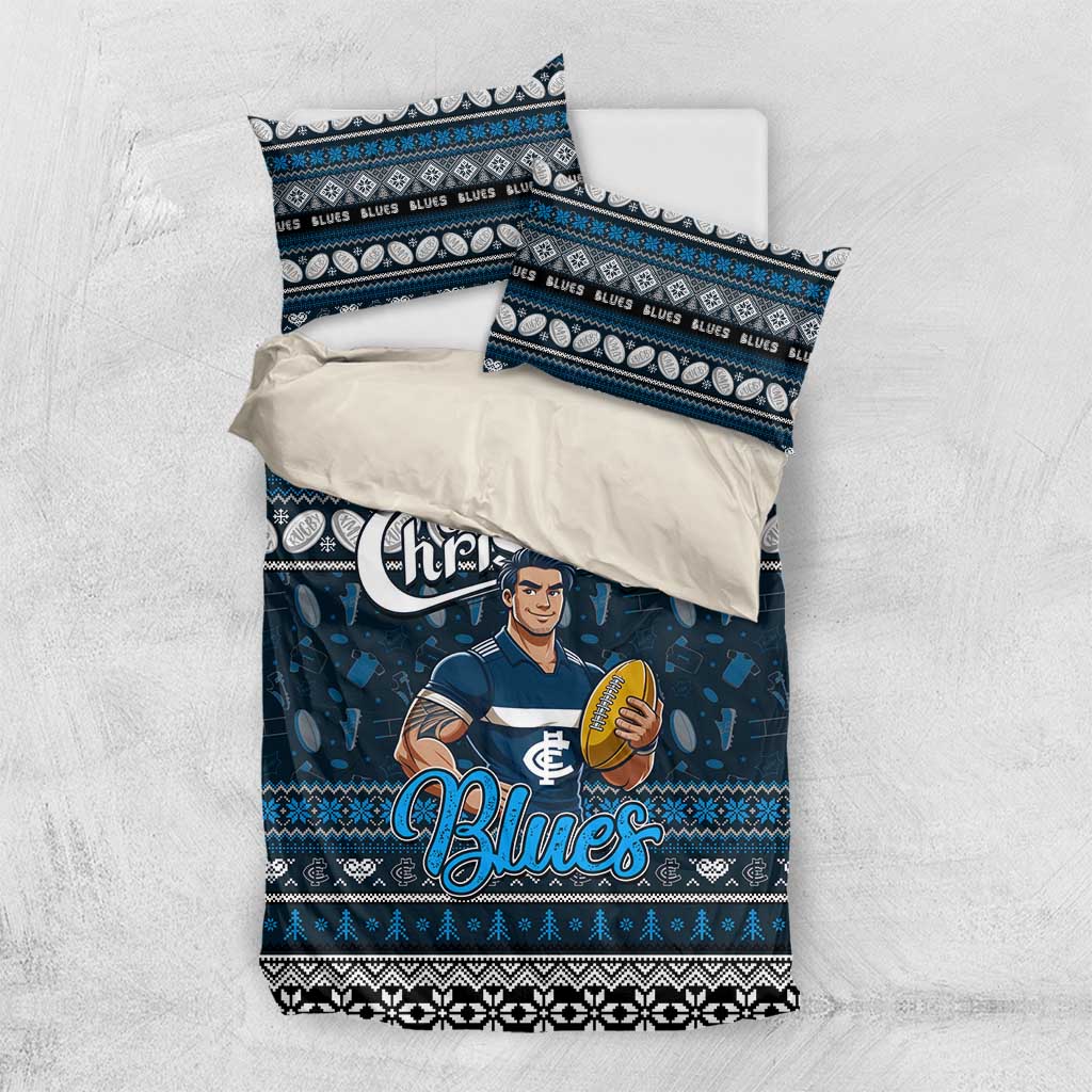 Blues Football Xmas Bedding Set Australia AFL Mascot