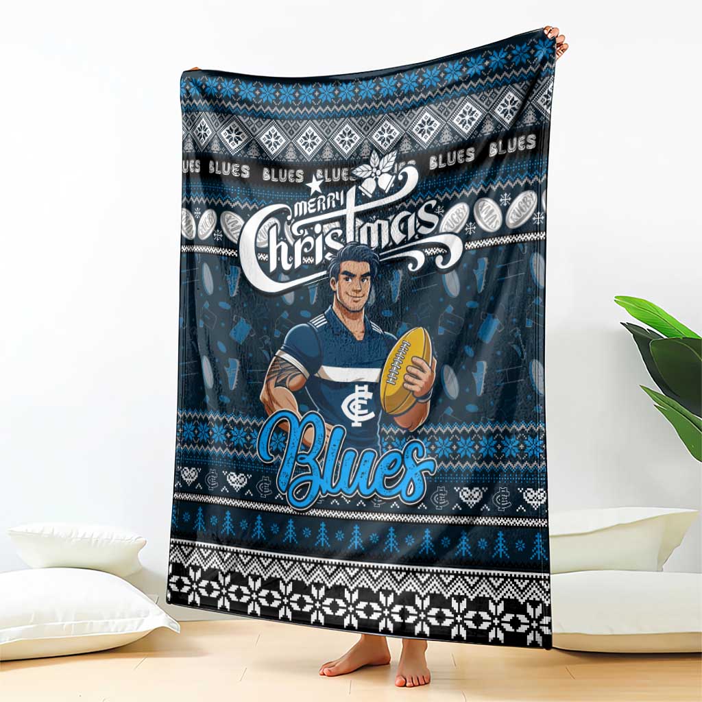 Blues Football Xmas Blanket Australia AFL Mascot