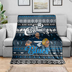 Blues Football Xmas Blanket Australia AFL Mascot