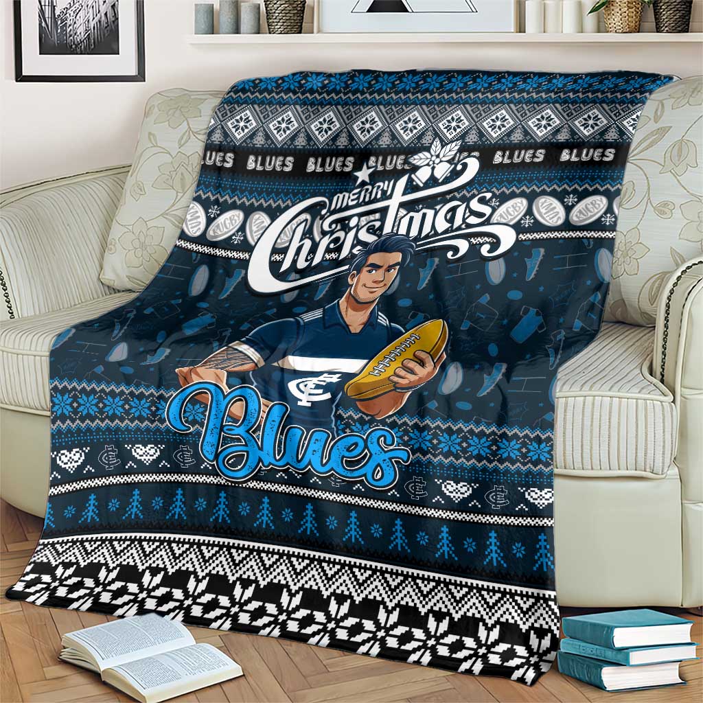 Blues Football Xmas Blanket Australia AFL Mascot