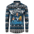 Personalized Blues Rugby Xmas Button Sweatshirt Australia AFL Mascot