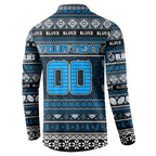 Personalized Blues Rugby Xmas Button Sweatshirt Australia AFL Mascot
