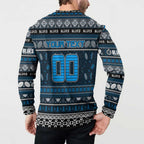 Personalized Blues Rugby Xmas Button Sweatshirt Australia AFL Mascot