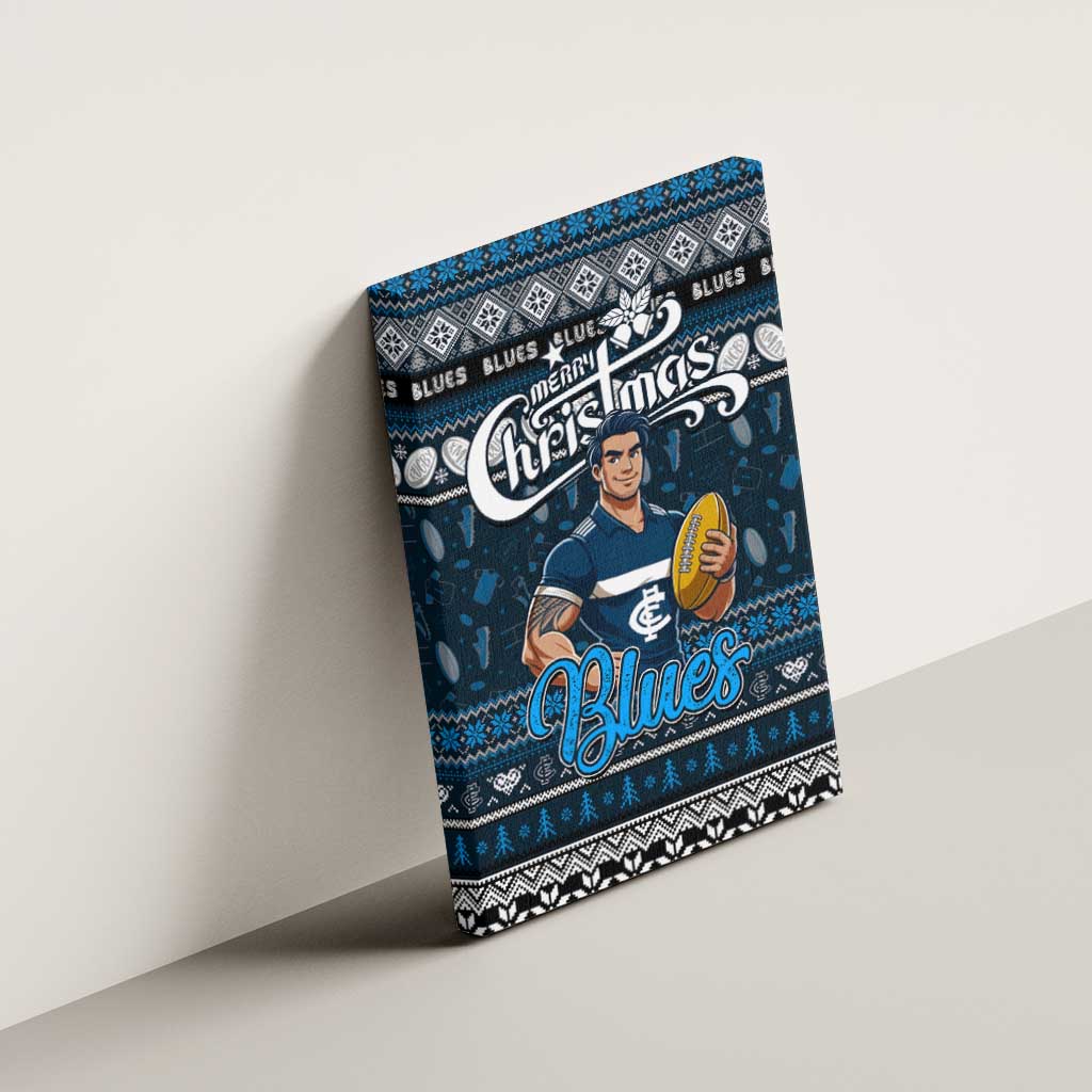 Blues Football Xmas Canvas Wall Art Australia AFL Mascot
