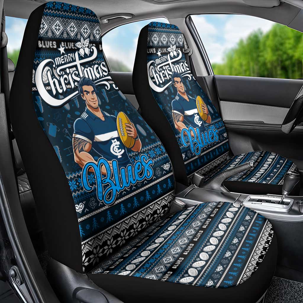 Blues Football Xmas Car Seat Cover Australia AFL Mascot