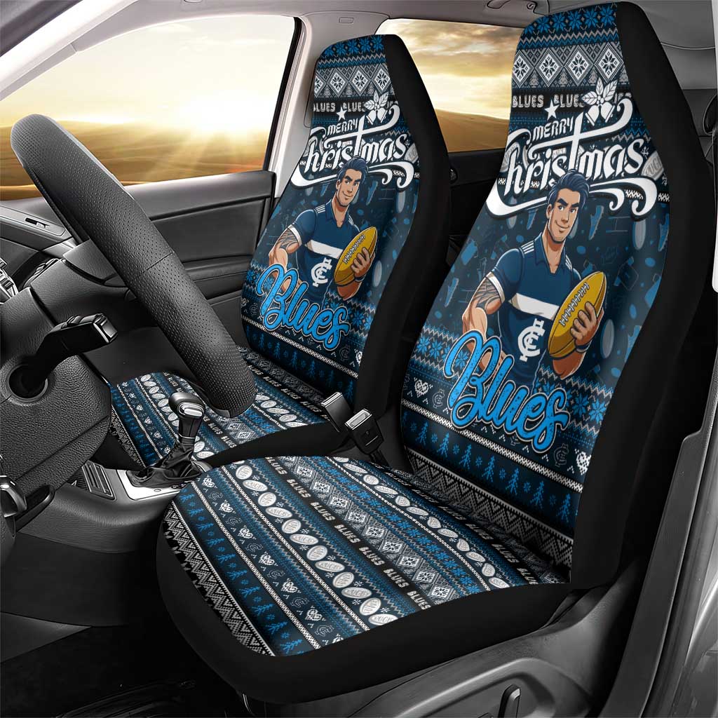 Blues Football Xmas Car Seat Cover Australia AFL Mascot