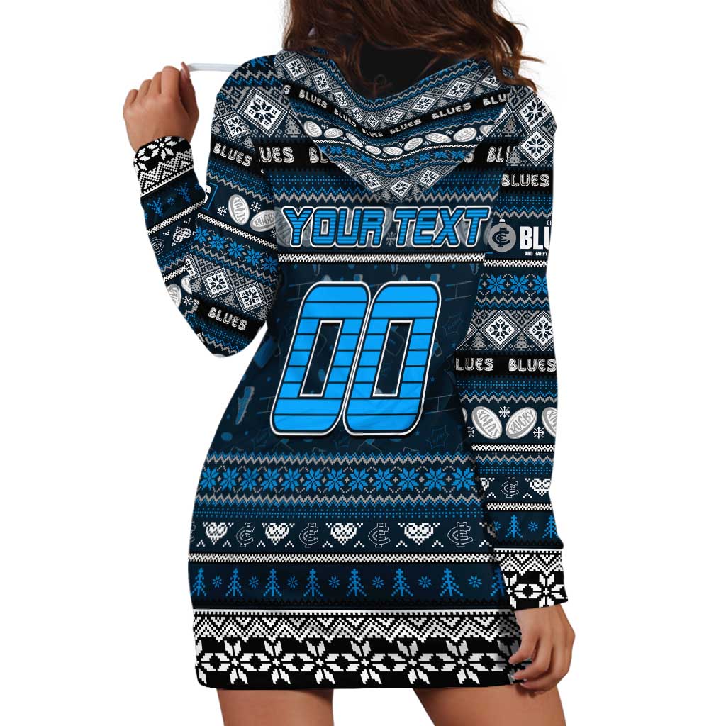 Personalized Blues Rugby Xmas Hoodie Dress Australia AFL Mascot