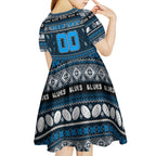 Personalized Blues Rugby Xmas Kid Short Sleeve Dress Australia AFL Mascot