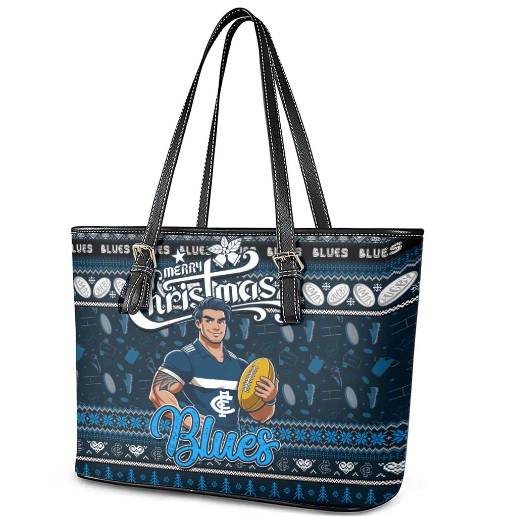 Blues Football Xmas Leather Tote Bag Australia AFL Mascot