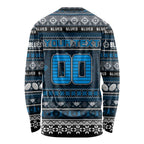 Personalized Blues Rugby Xmas Long Sleeve Shirt Australia AFL Mascot