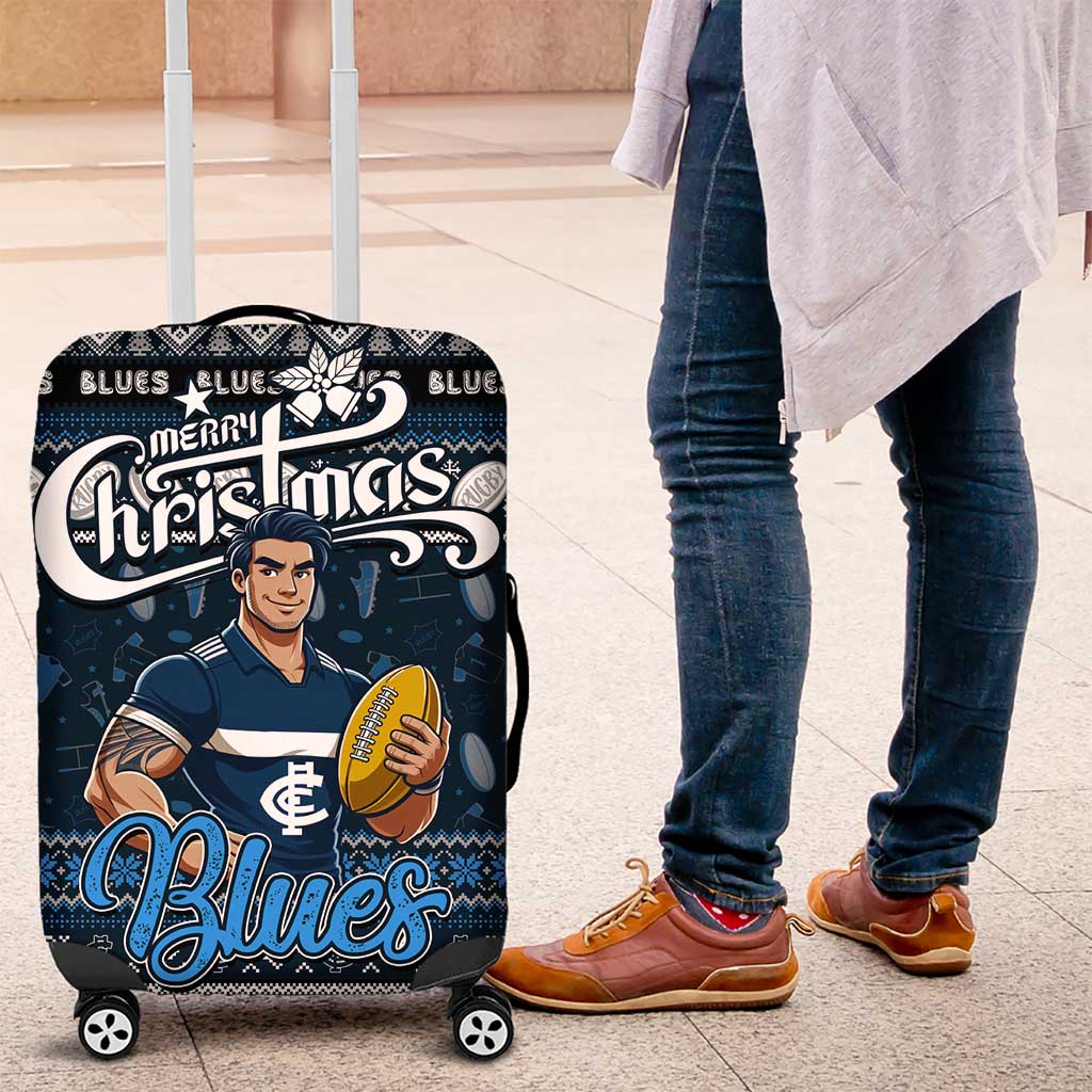 Blues Football Xmas Luggage Cover Australia AFL Mascot