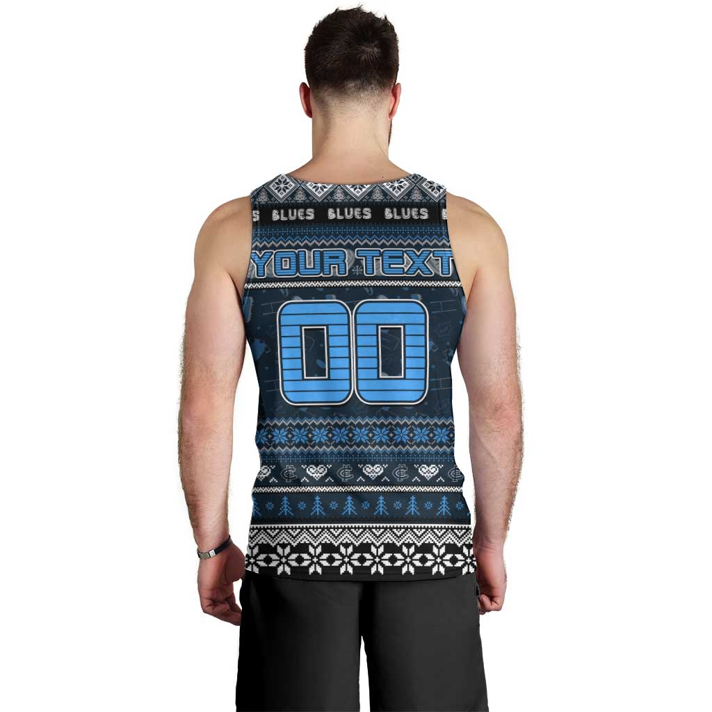 Personalized Blues Rugby Xmas Men Tank Top Australia AFL Mascot