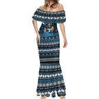 Personalized Blues Rugby Xmas Mermaid Dress Australia AFL Mascot