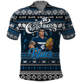 Personalized Blues Rugby Xmas Polo Shirt Australia AFL Mascot