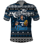 Personalized Blues Rugby Xmas Polo Shirt Australia AFL Mascot