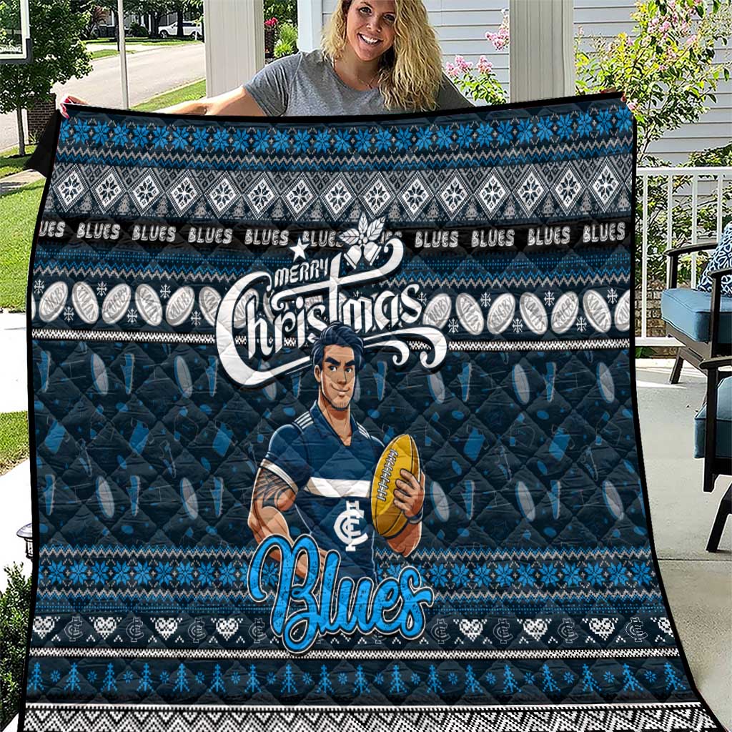 Blues Football Xmas Quilt Australia AFL Mascot