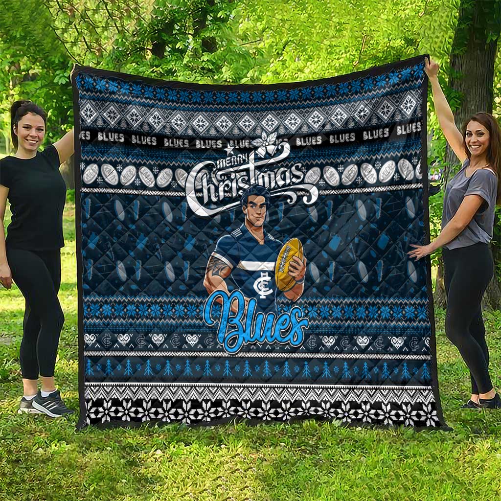Blues Football Xmas Quilt Australia AFL Mascot