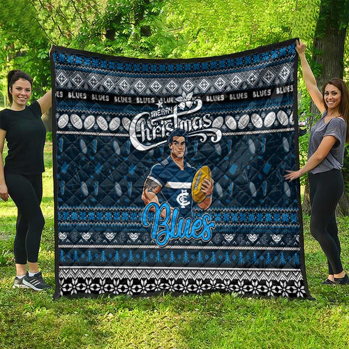Blues Football Xmas Quilt Australia AFL Mascot