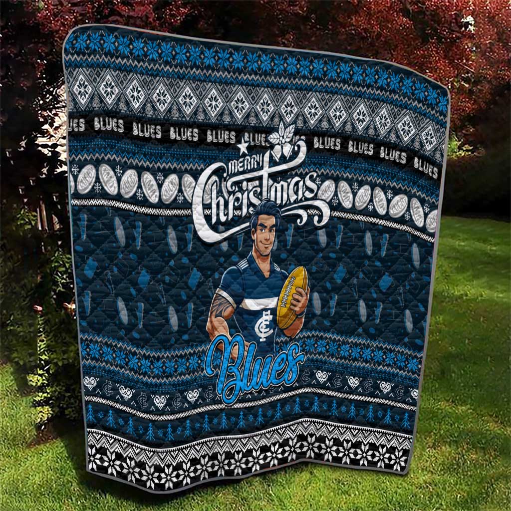Blues Football Xmas Quilt Australia AFL Mascot
