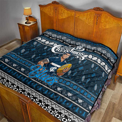 Blues Football Xmas Quilt Australia AFL Mascot