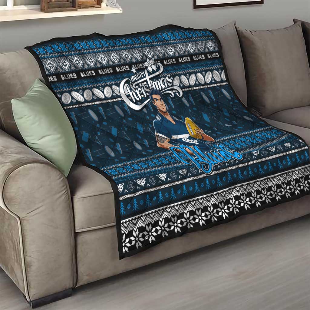 Blues Football Xmas Quilt Australia AFL Mascot
