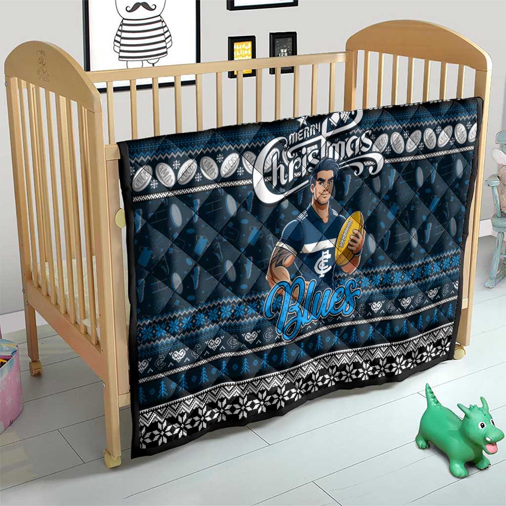 Blues Football Xmas Quilt Australia AFL Mascot