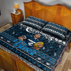 Blues Football Xmas Quilt Bed Set Australia AFL Mascot