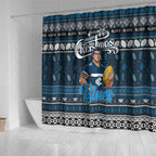 Blues Football Xmas Shower Curtain Australia AFL Mascot