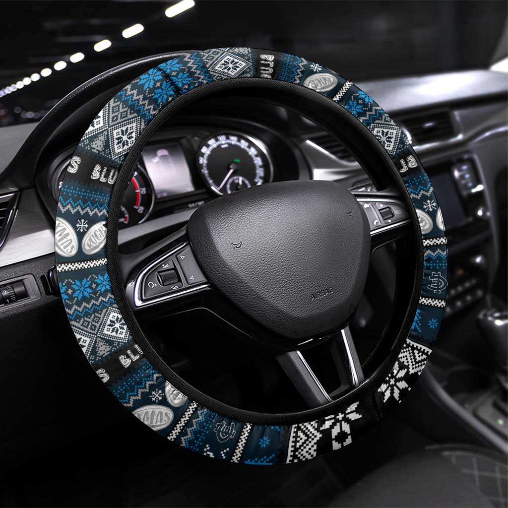 Blues Football Xmas Steering Wheel Cover Australia AFL Mascot