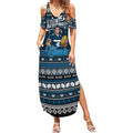 Personalized Blues Rugby Xmas Summer Maxi Dress Australia AFL Mascot