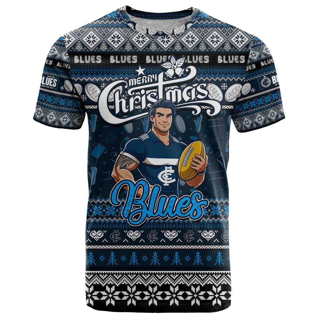 Personalized Blues Rugby Xmas T Shirt Australia AFL Mascot