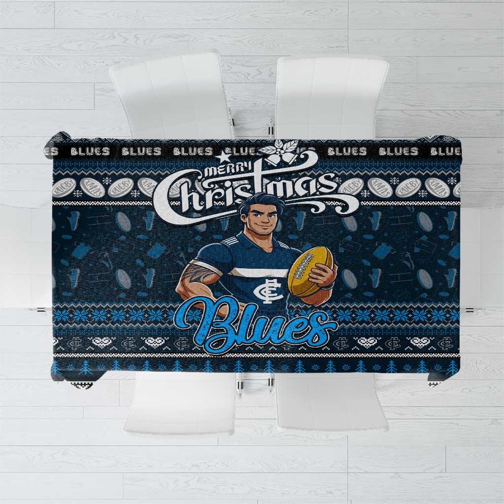 Blues Football Xmas Tablecloth Australia AFL Mascot