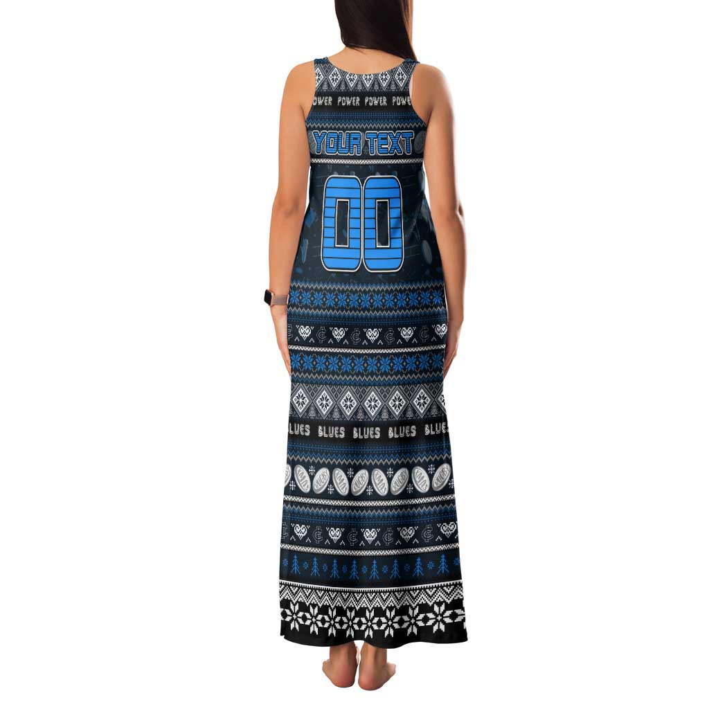 Personalized Blues Rugby Xmas Tank Maxi Dress Australia AFL Mascot