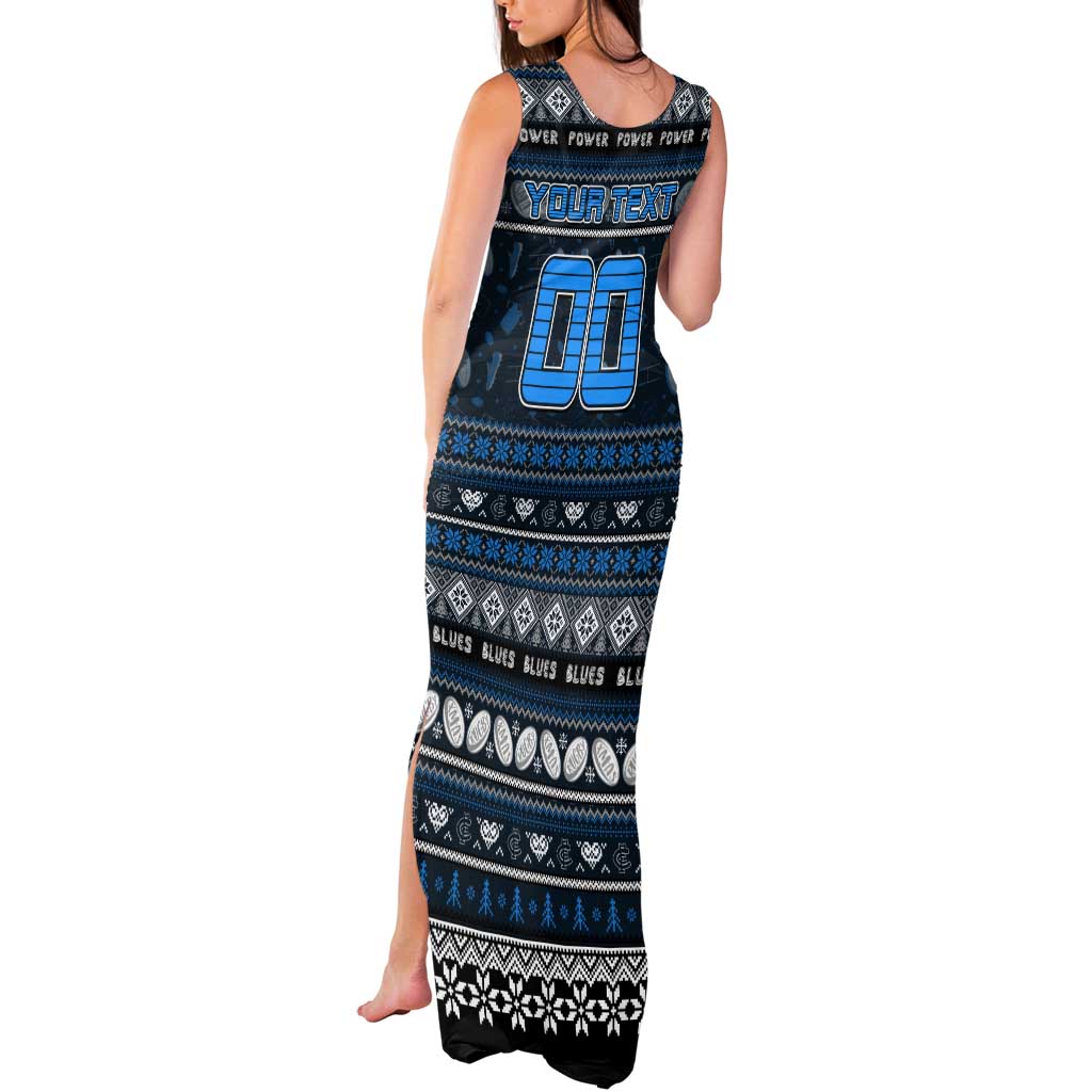Personalized Blues Rugby Xmas Tank Maxi Dress Australia AFL Mascot