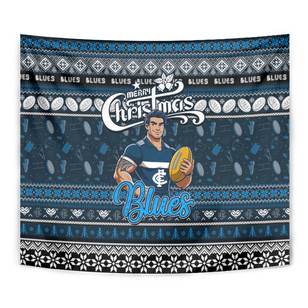 Blues Football Xmas Tapestry Australia AFL Mascot
