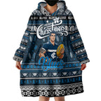 Personalized Blues Rugby Xmas Wearable Blanket Hoodie Australia AFL Mascot
