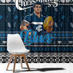 Blues Football Xmas Window Curtain Australia AFL Mascot