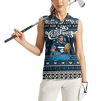 Personalized Blues Rugby Xmas Women Sleeveless Polo Shirt Australia AFL Mascot