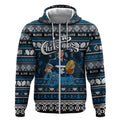 Personalized Blues Rugby Xmas Zip Hoodie Australia AFL Mascot